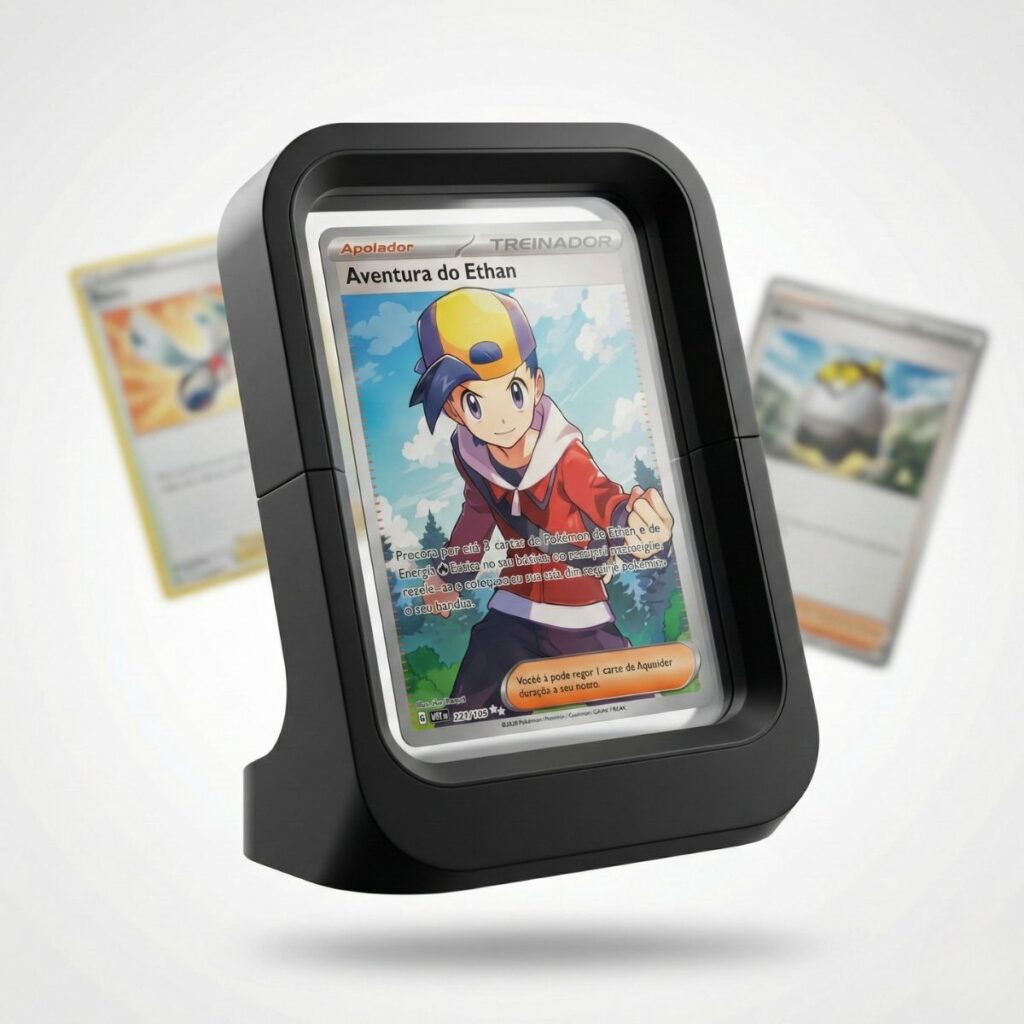 Display Premium para Cartas Pokémon Expositor de Colecionador - Preto