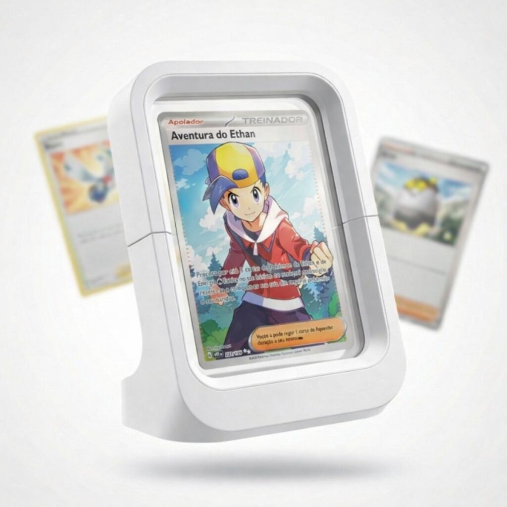 Display Premium para Cartas Pokémon Expositor de Colecionador - Branco