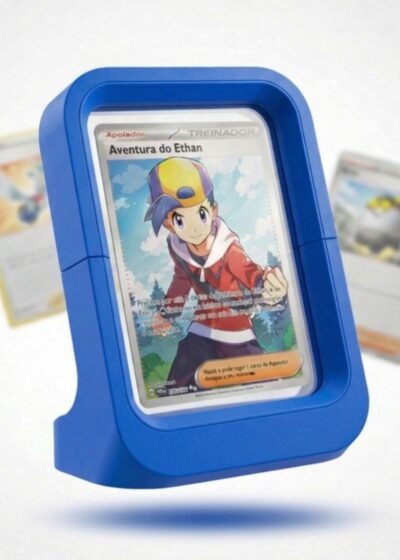 Display Premium para Cartas Pokémon Expositor de Colecionador - Azul
